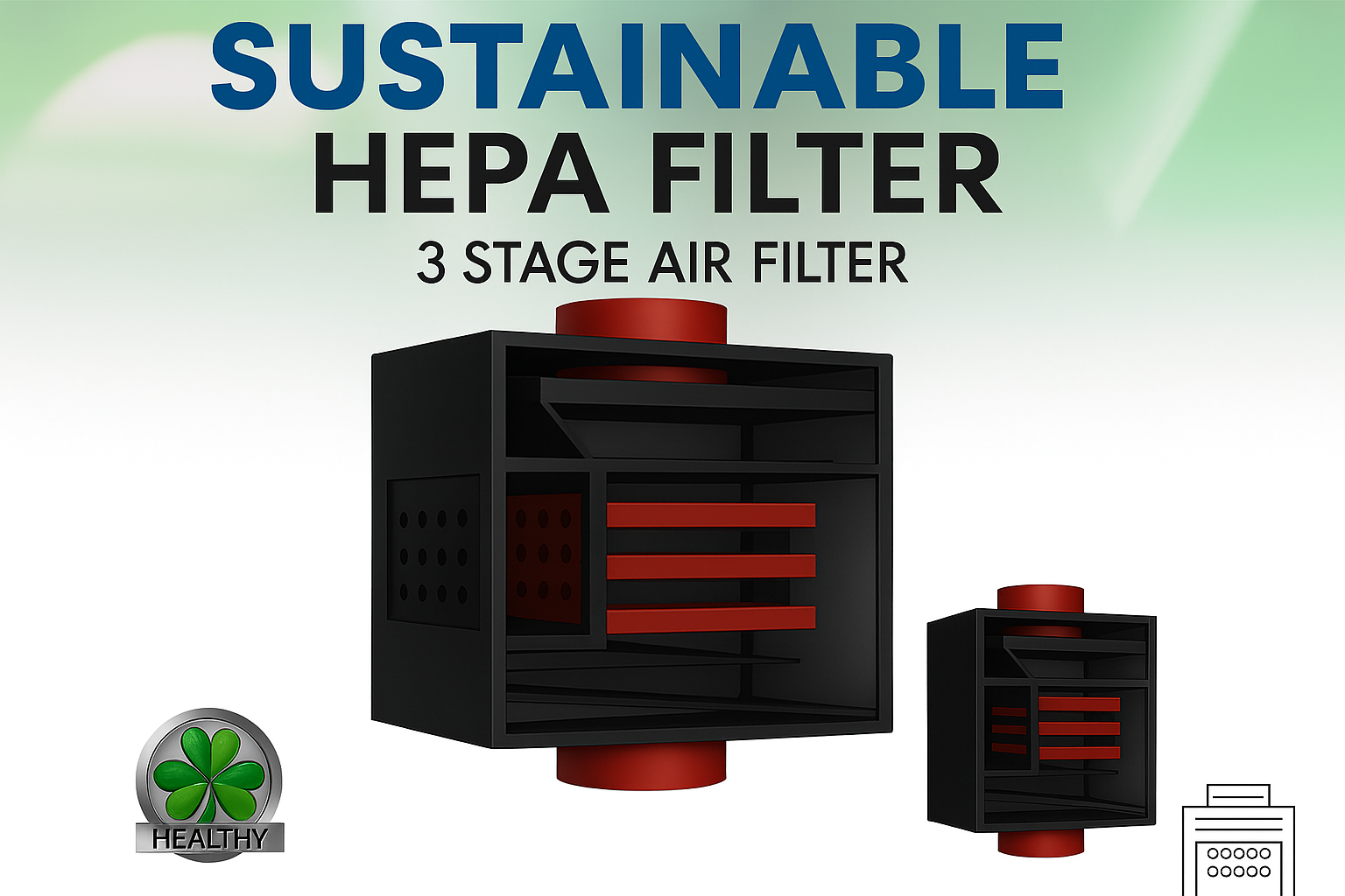 Sustainable 3 Stage HEPA Air Filter