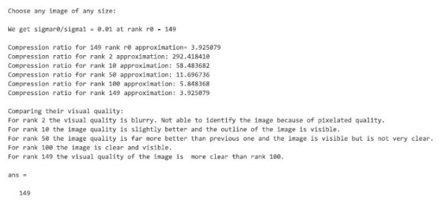 Compressed image using SVD